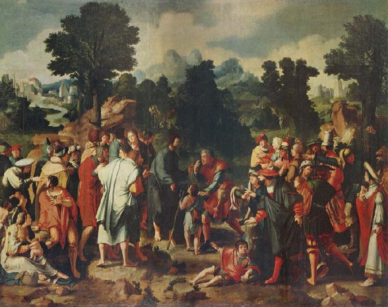 Lucas van Leyden THe Healing of the Blind man of Jericho oil painting picture